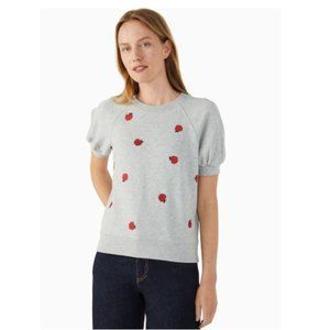 kate spade Apple-embroidered Pullover sweater top size small nwot
